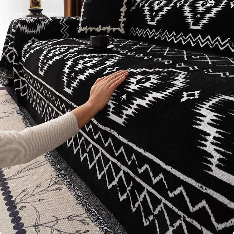 Boho Geometric Chenille One-Piece Couch Cover – gsft-9146 detail 4