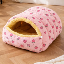 Semi-Enclosed Cat & Small Dog Bed with Removable Cover