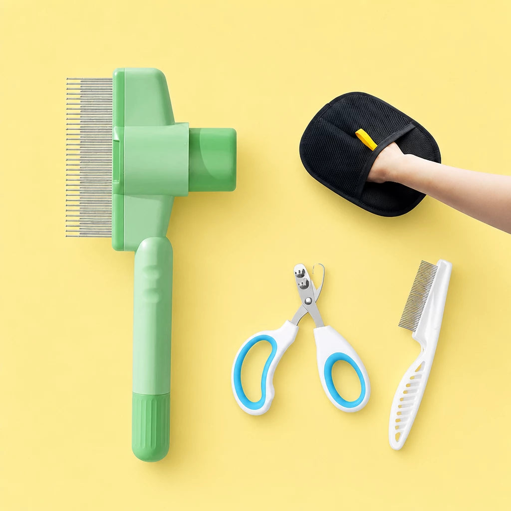 Cat & Dog Grooming Tool Sets with Deshedding Tools