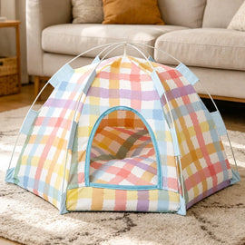 Enclosed Cat Tent Bed with Removable Mat