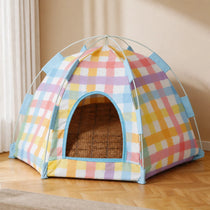 Enclosed Cat Tent Bed with Removable Mat