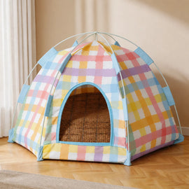 Enclosed Cat Tent Bed with Removable Mat