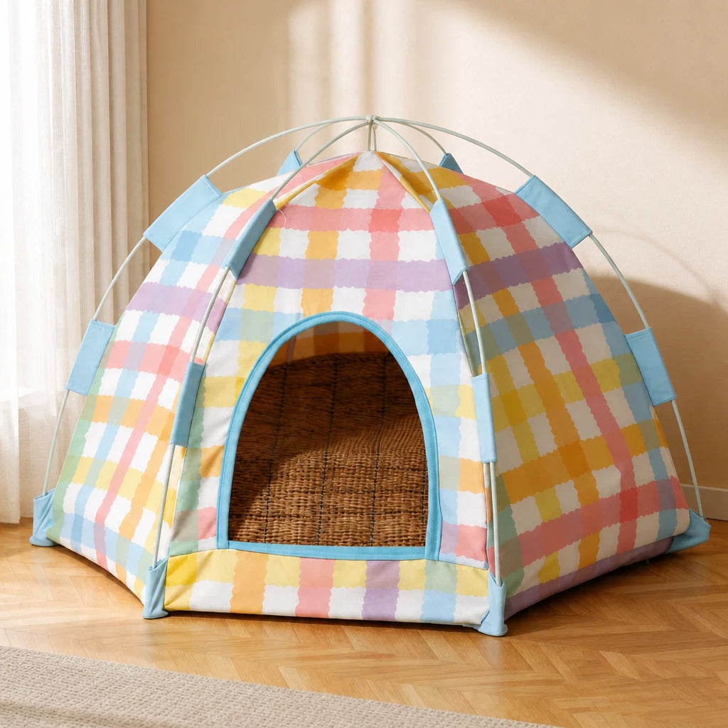 Enclosed Cat Tent Bed with Removable Mat