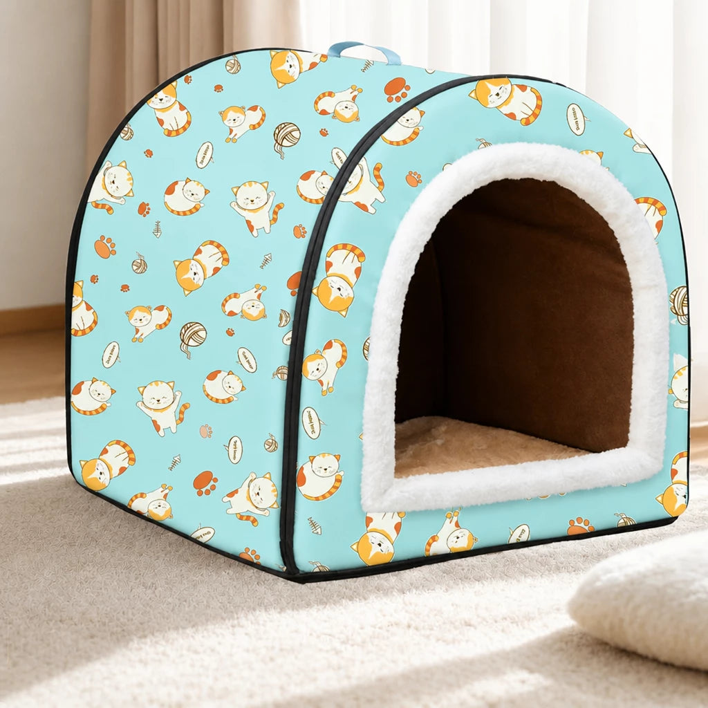 Waterproof Enclosed Dog & Cat Bed with Removable Cover