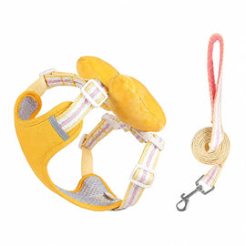 Bow Tie Vest-Style Dog Harness and Leash for Small Dogs