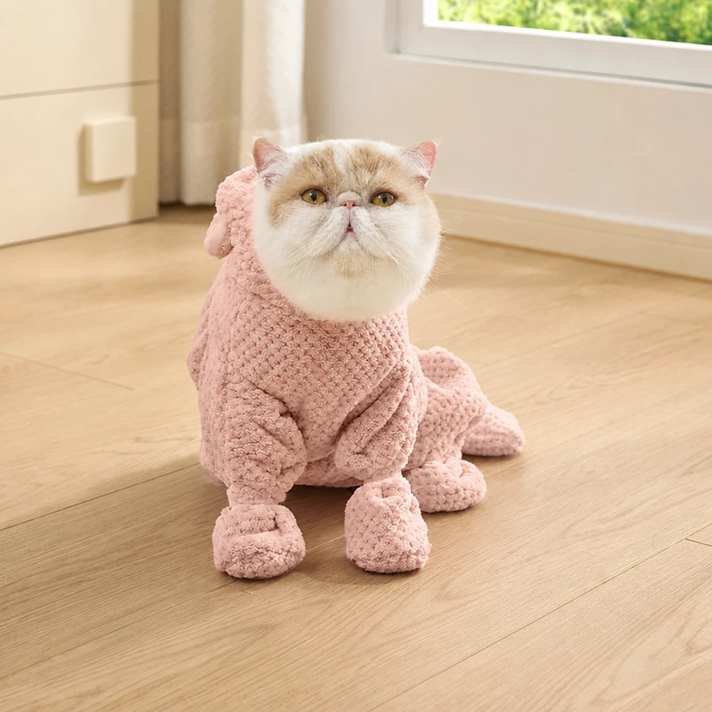Quick-Dry Pet Bathrobe Towel for Dogs and Cats