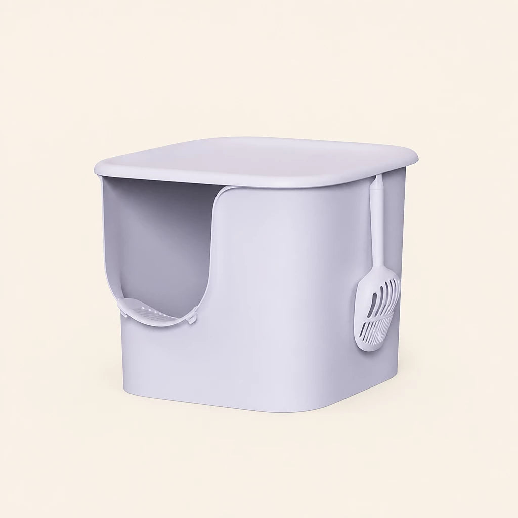 Large Semi-Enclosed Cat Litter Box
