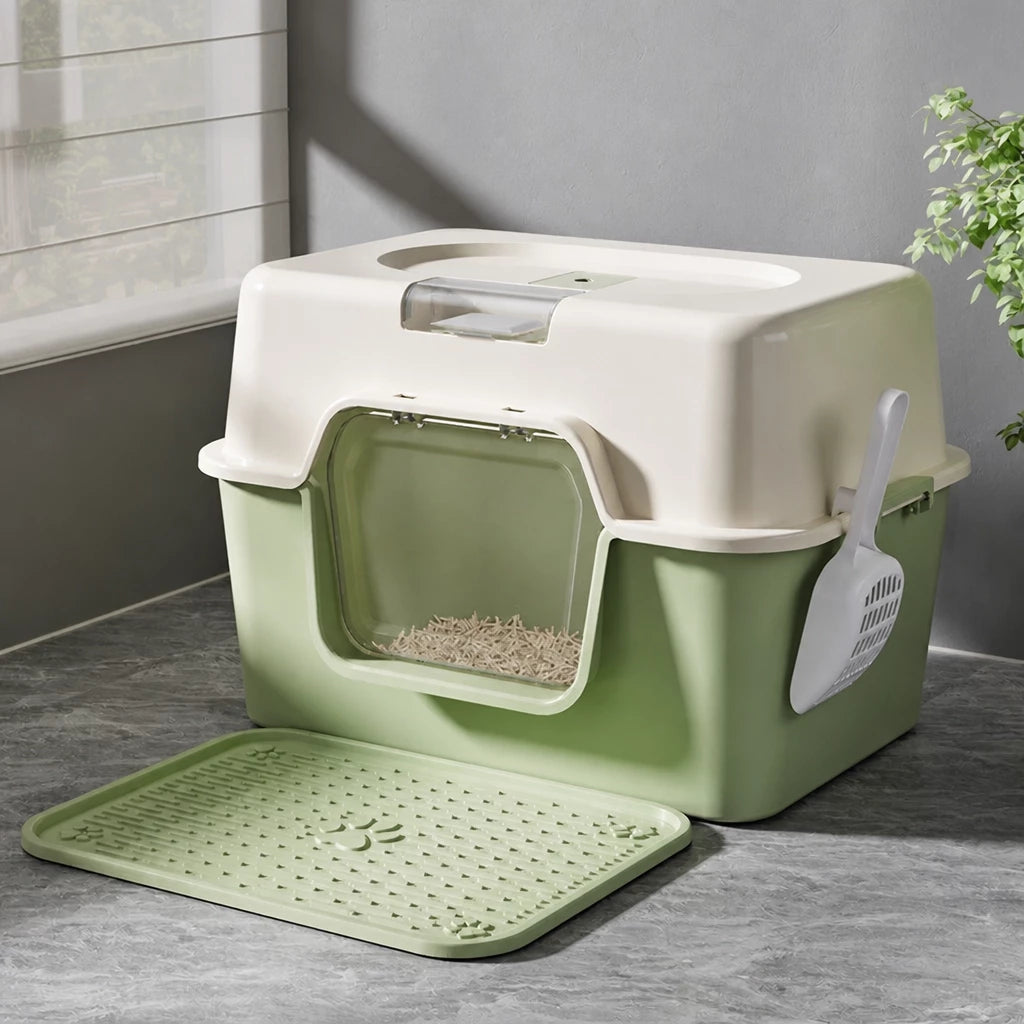 Large Enclosed Cat Litter Box for Cats Up to 22 lb