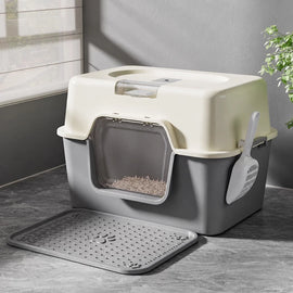 Large Enclosed Cat Litter Box for Cats Up to 22 lb