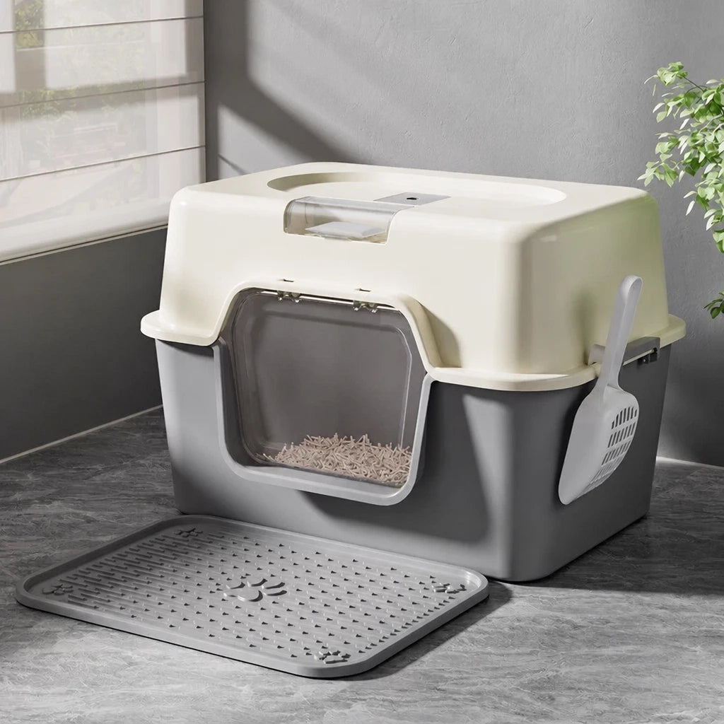 Large Enclosed Cat Litter Box for Cats Up to 22 lb
