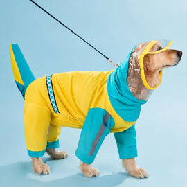 Full-Coverage Waterproof Raincoat for Medium to Large Dogs