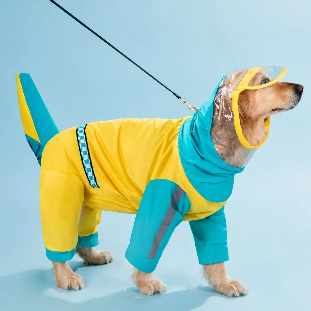 Full-Coverage Waterproof Raincoat for Medium to Large Dogs