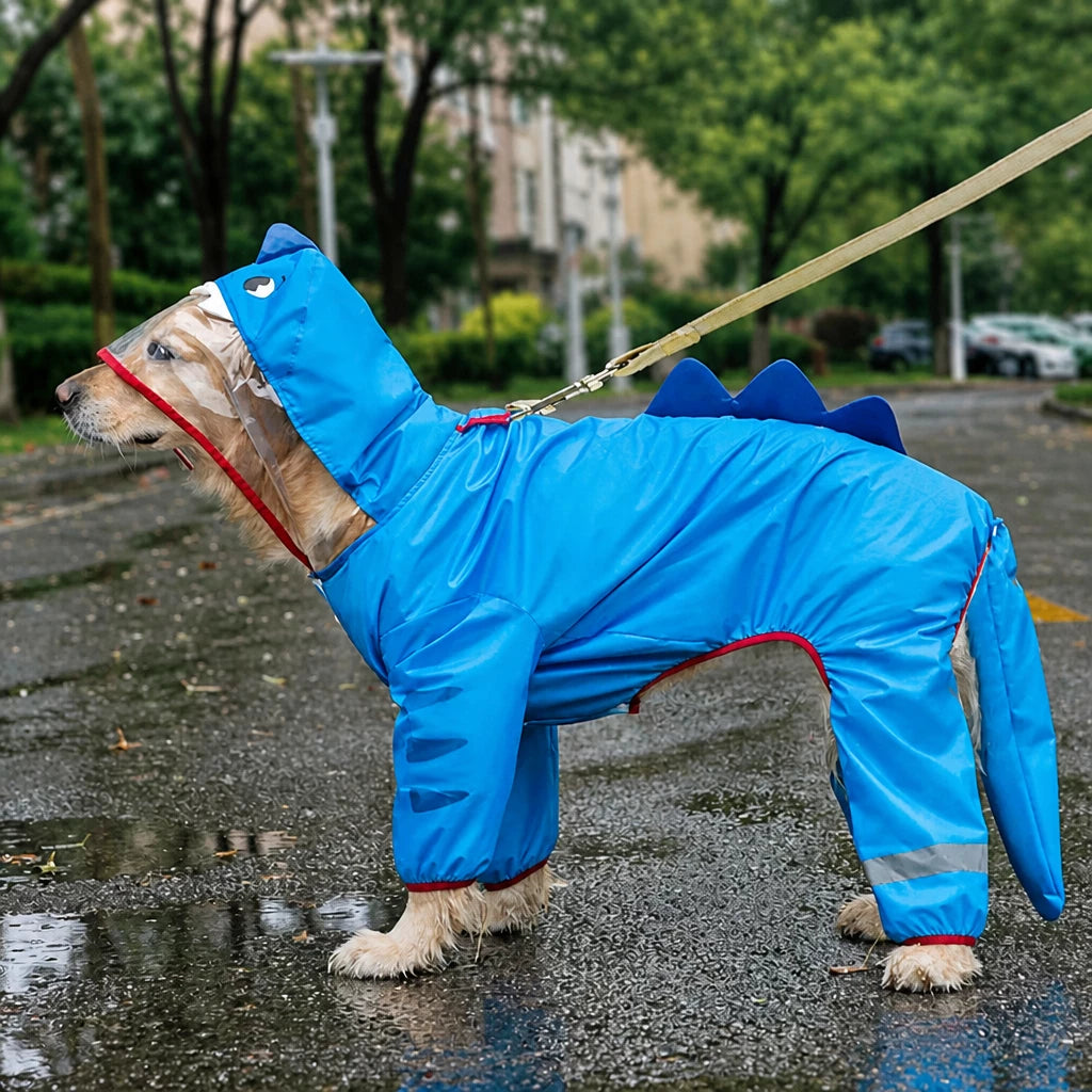 Full-Coverage Waterproof Raincoat for Medium to Large Dogs