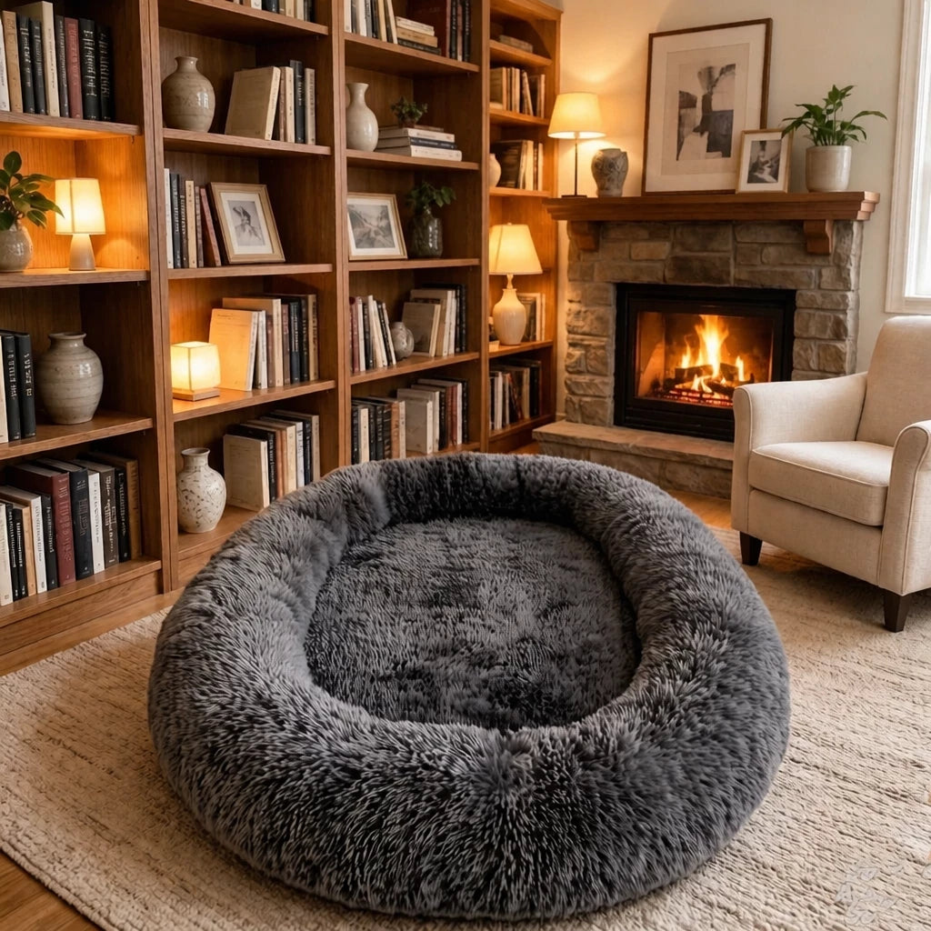 Extra-Large Washable Plush Pet Bed for Dogs and Cats