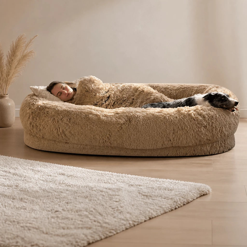 Extra-Large Washable Plush Pet Bed for Dogs and Cats