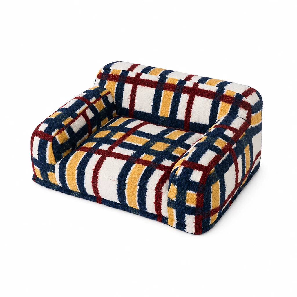 Vintage-Style Plush Sofa Bed for Dogs and Cats