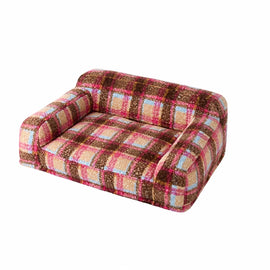 Vintage-Style Plush Sofa Bed for Dogs and Cats