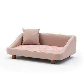 Pet Sofa Bed with Headrest and Removable Cover