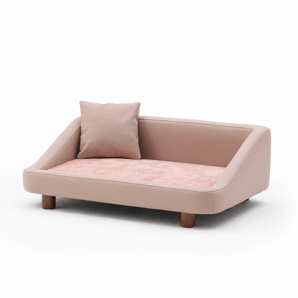 Pet Sofa Bed with Headrest and Removable Cover