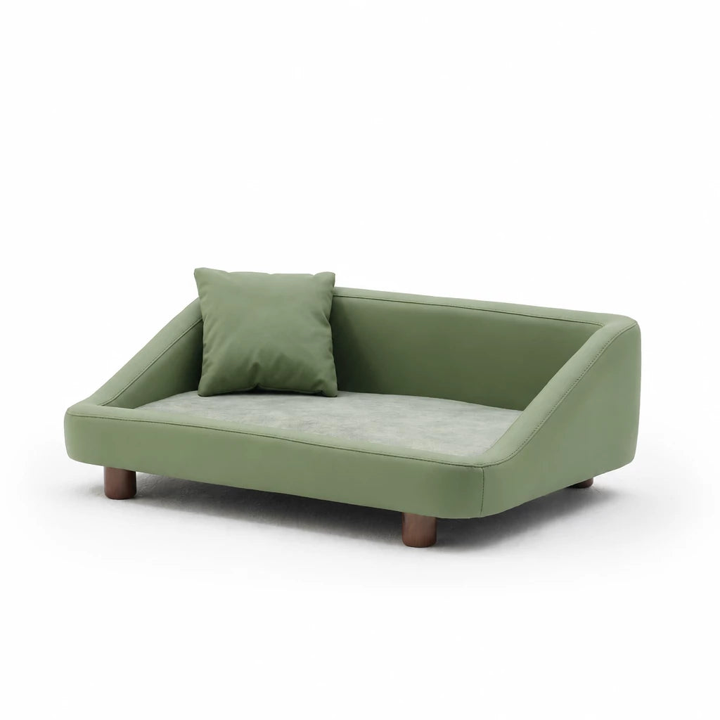 Pet Sofa Bed with Headrest and Removable Cover