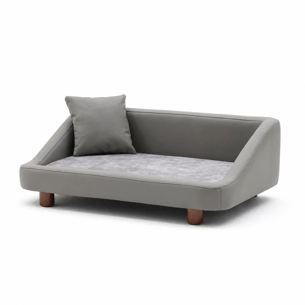 Pet Sofa Bed with Headrest and Removable Cover