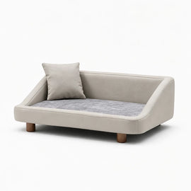 Pet Sofa Bed with Headrest and Removable Cover