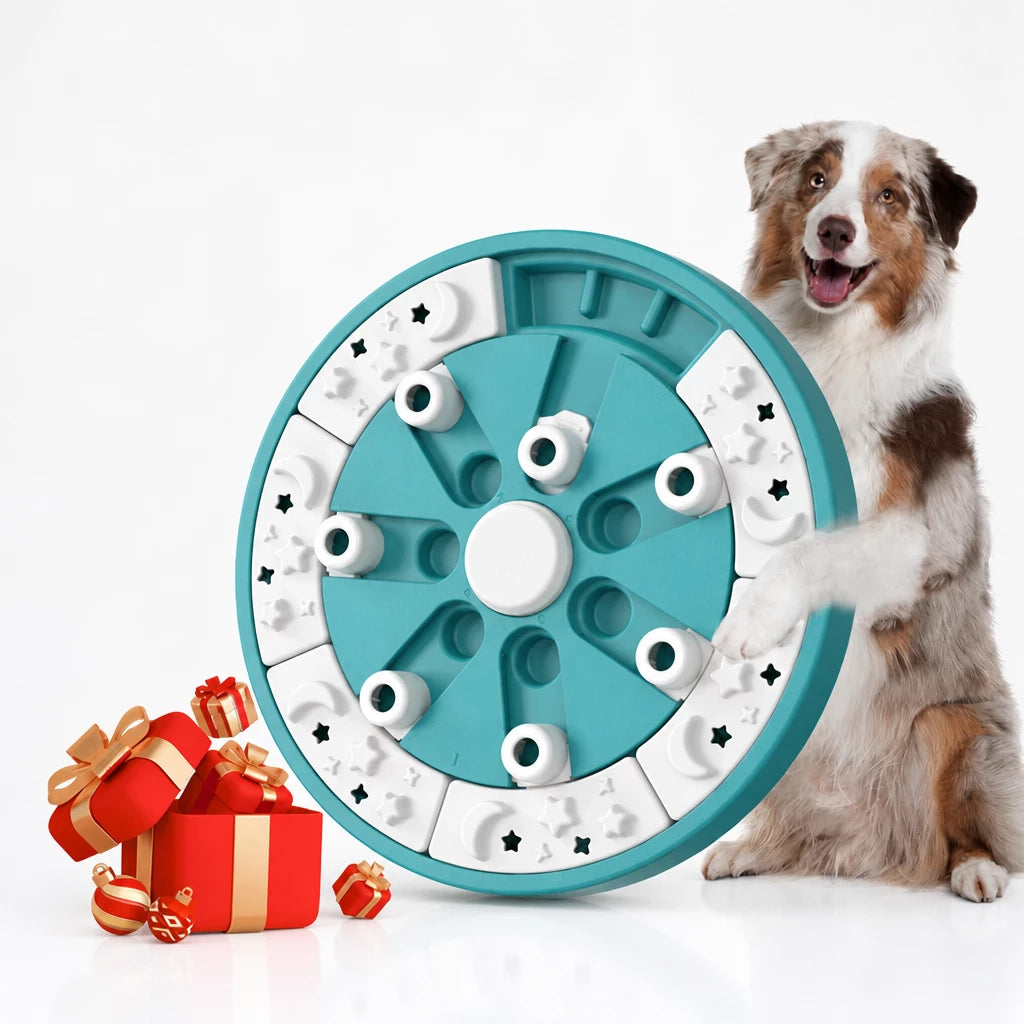 Interactive Dog Treat-Dispensing Puzzle Cube Toy