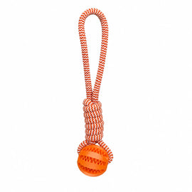 Rope Dog Tug Toy with Treat-Dispensing Ball for Medium and Large Dogs