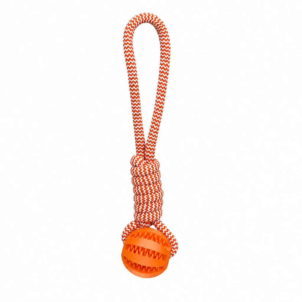 Rope Dog Tug Toy with Treat-Dispensing Ball for Medium and Large Dogs