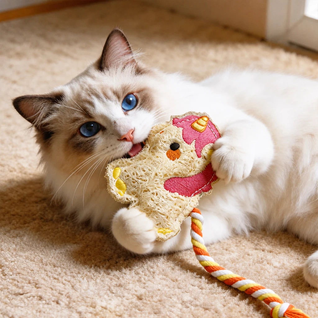 Loofah Cat Toy with Catnip
