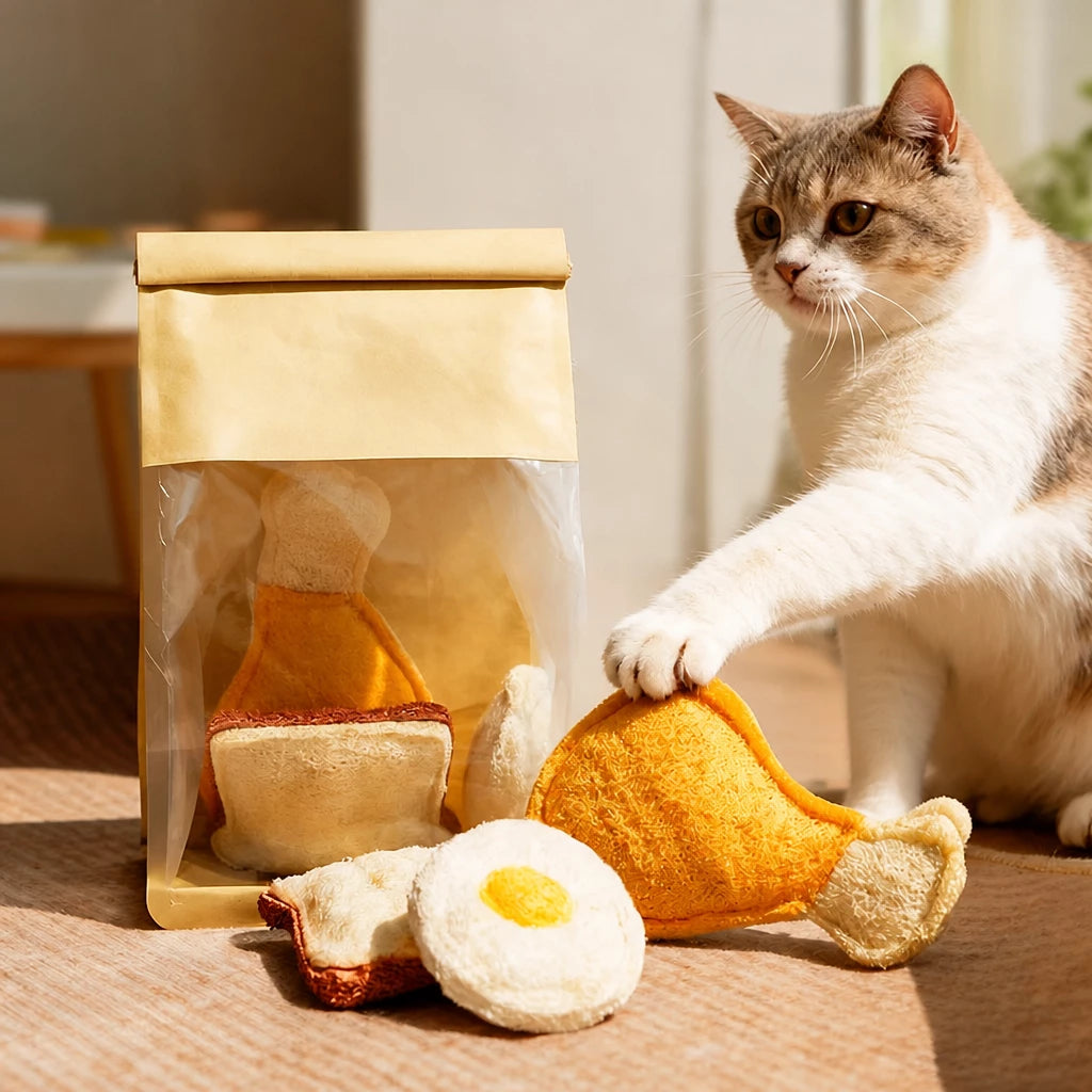 Loofah Cat Toy with Catnip