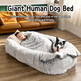 Extra-Large Washable Plush Pet Bed for Dogs and Cats