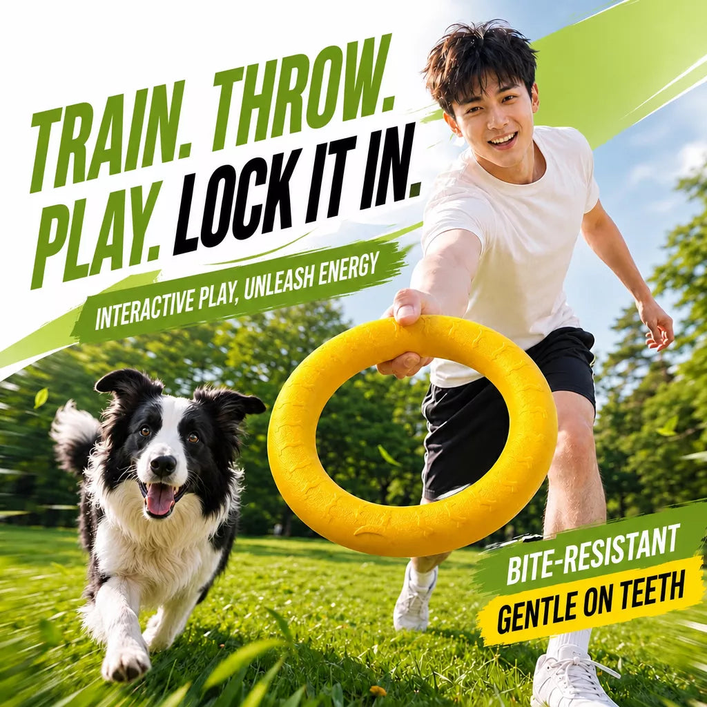 Silicone Ring Fetch and Tug Toy for Dogs