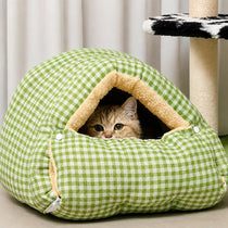 Semi-Enclosed Cat & Small Dog Bed with Removable Cover