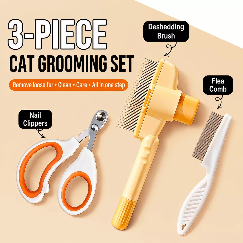 Cat & Dog Grooming Tool Sets with Deshedding Tools Main image