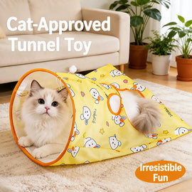 Crinkle Cat Tunnel Toy with Multiple Openings