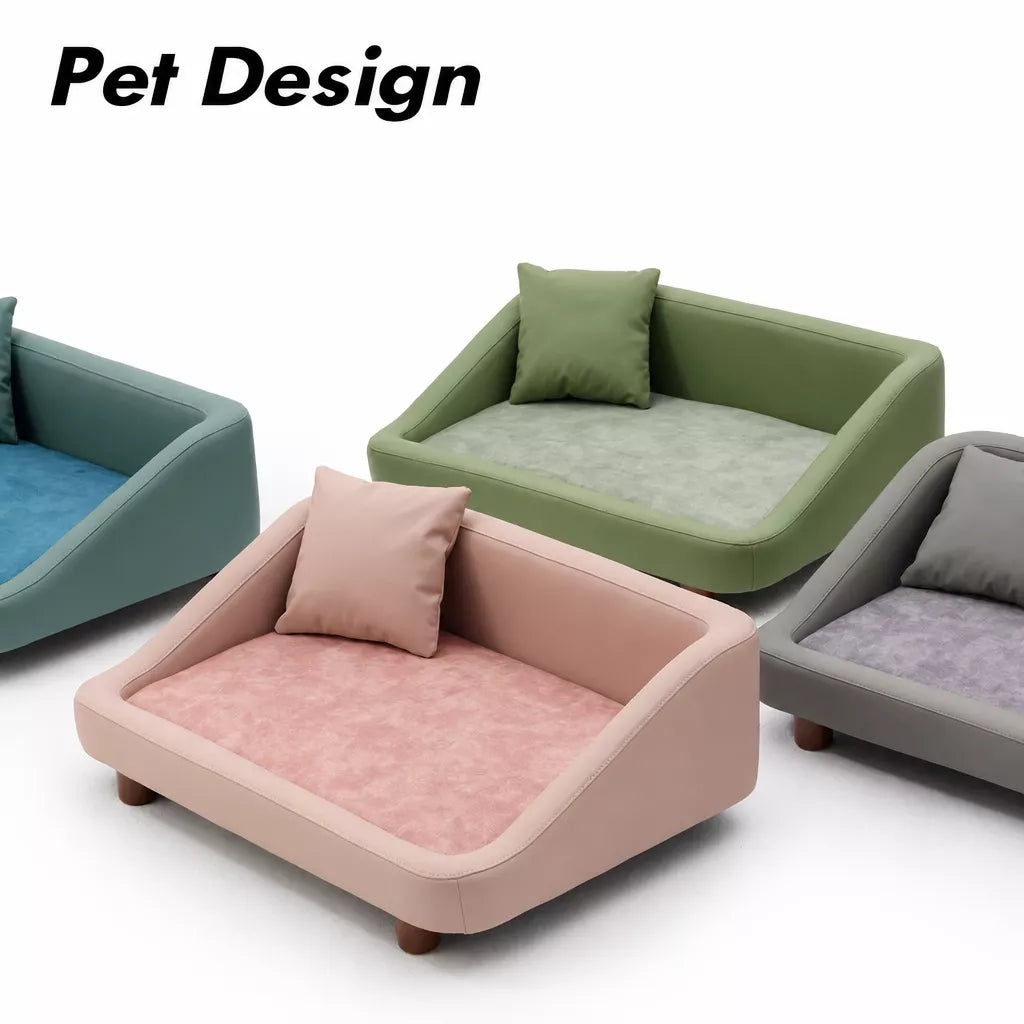 Pet Sofa Bed with Headrest and Removable Cover Main image