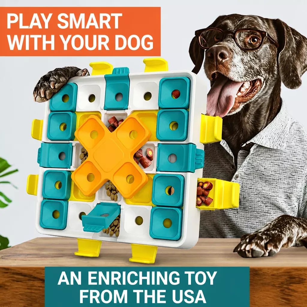 Interactive Dog Treat-Dispensing Puzzle Cube Toy
