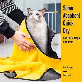 Absorbent Cotton Pet Bath Towel for Dogs and Cats