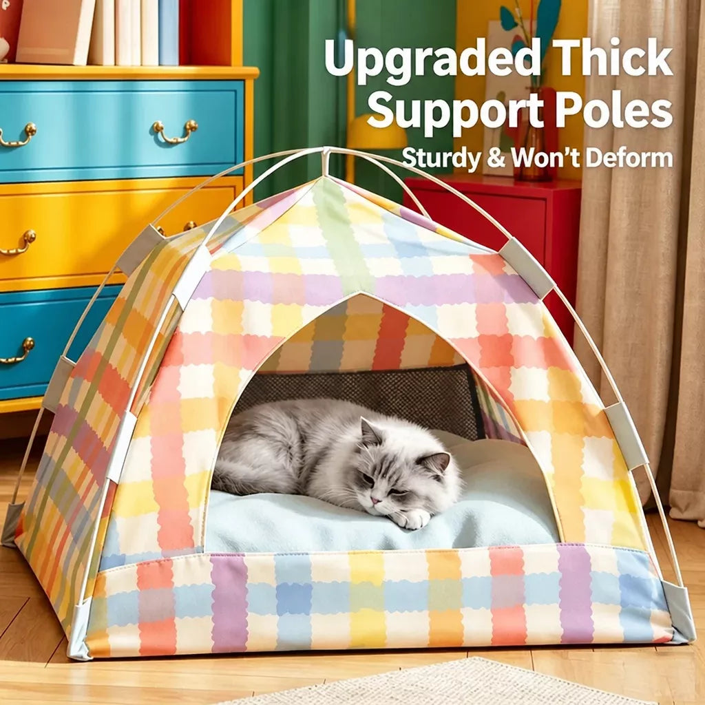 Enclosed Cat Tent Bed with Removable Mat Main image