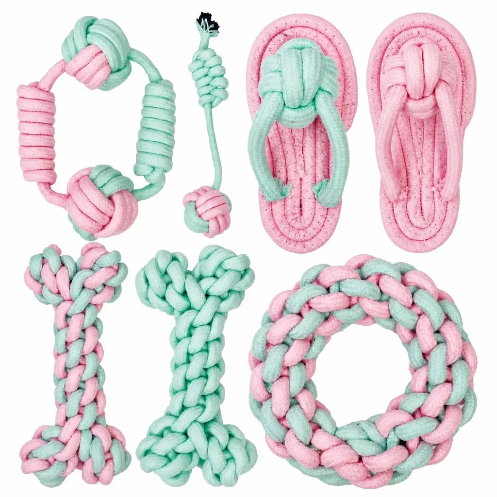 Cotton-Linen Knotted Rope Dog Toy for Small Dogs Main image