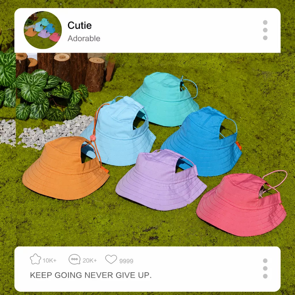 Adjustable Pet Bucket Hat for Dogs Imagen secundaria del producto