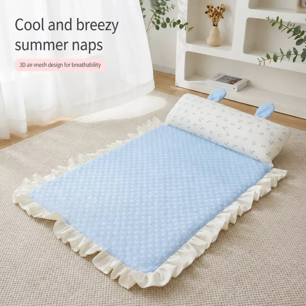 Pet Rest Mat with Bunny-Ear Pillow for Dogs and Cats