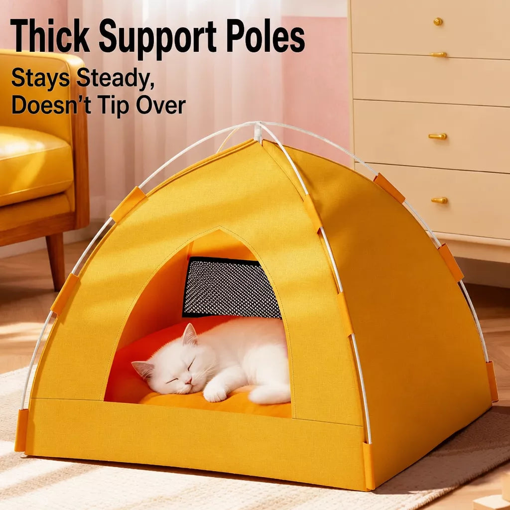 Washable Tent-Style Pet Bed for Cats and Small Dogs