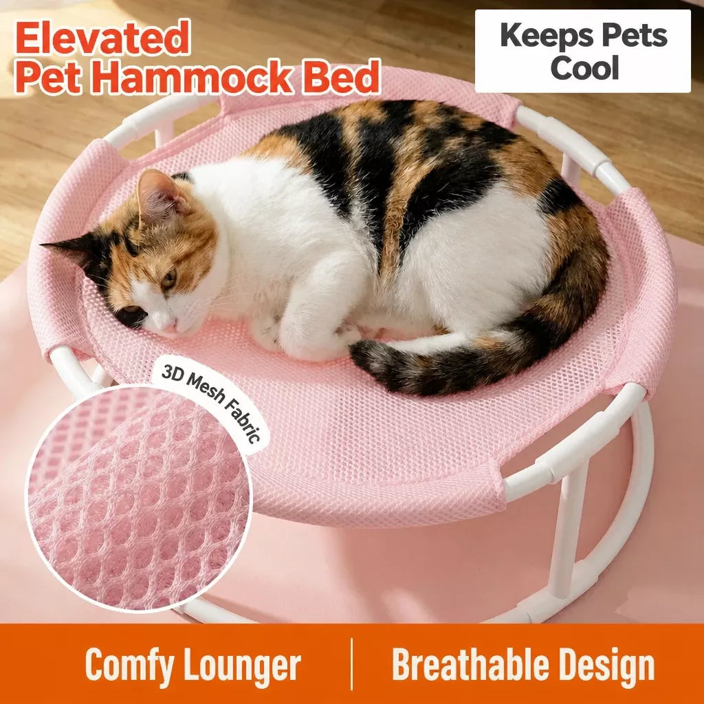 Round Pet Bed with Hanging Toy