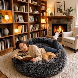 Extra-Large Washable Plush Pet Bed for Dogs and Cats