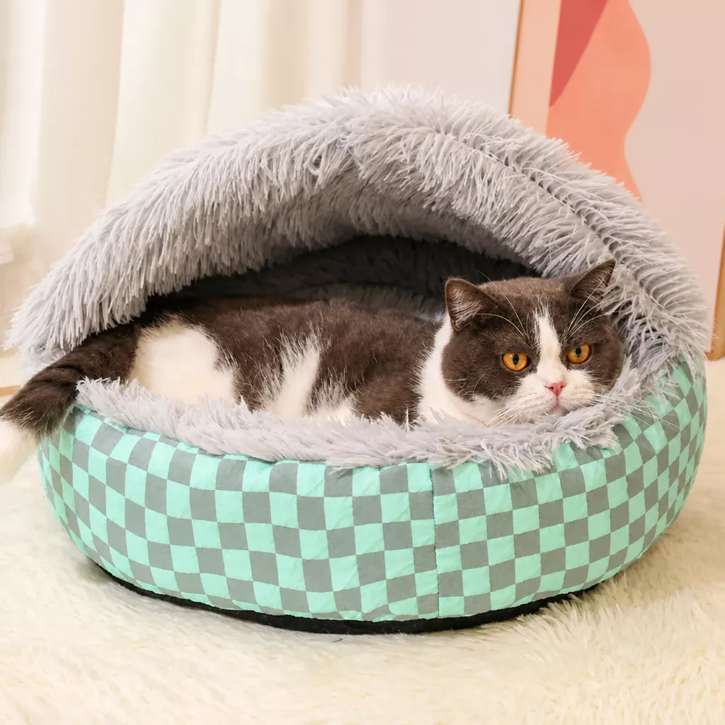 Semi-Enclosed Shell-Style Pet Bed for Cats & Dogs Secondary image