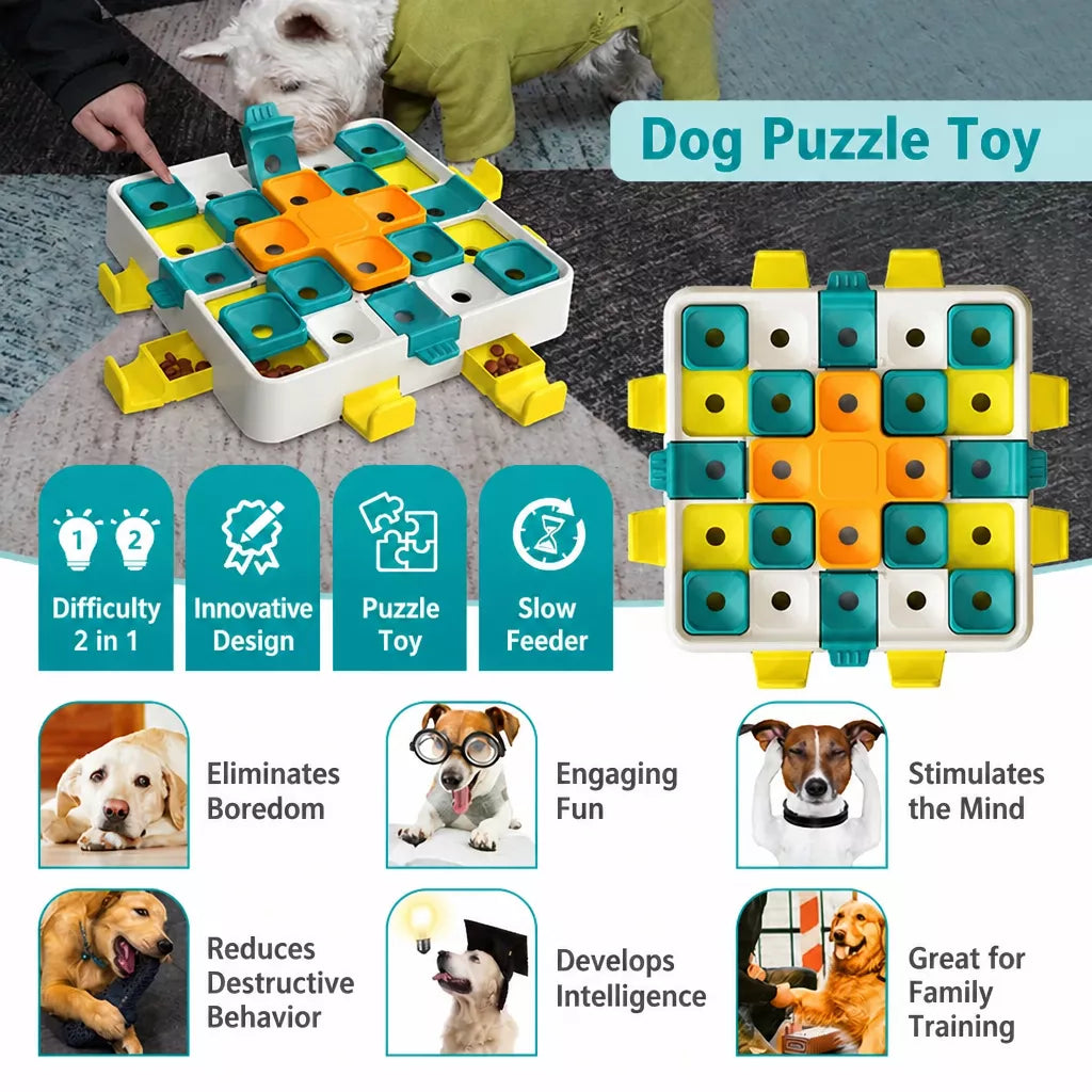 Interactive Dog Treat-Dispensing Puzzle Cube Toy
