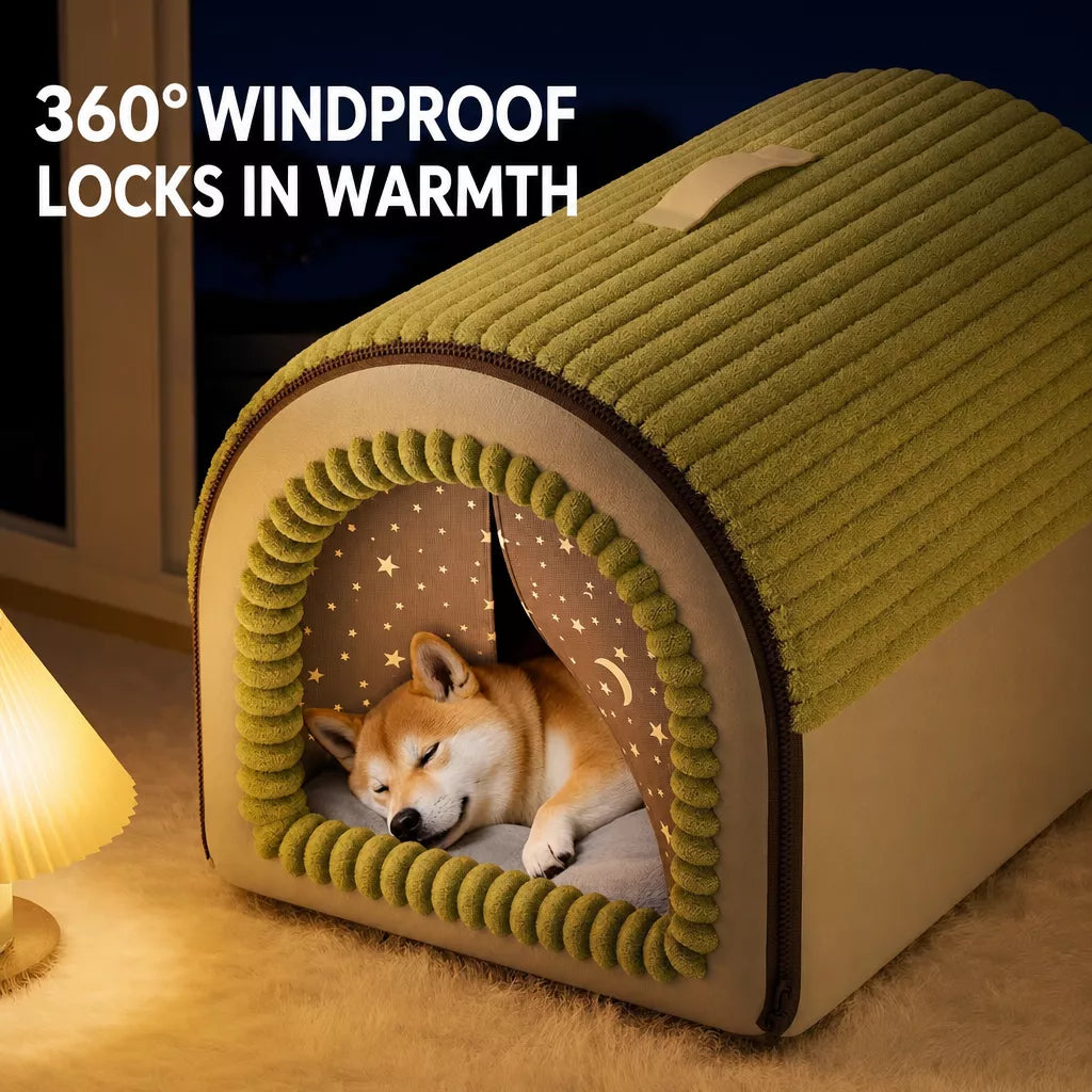 Enclosed Pet Bed for Dogs and Cats