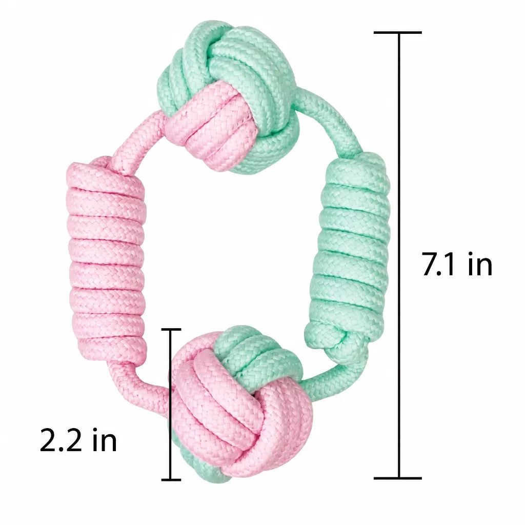 Cotton-Linen Knotted Rope Dog Toy for Small Dogs